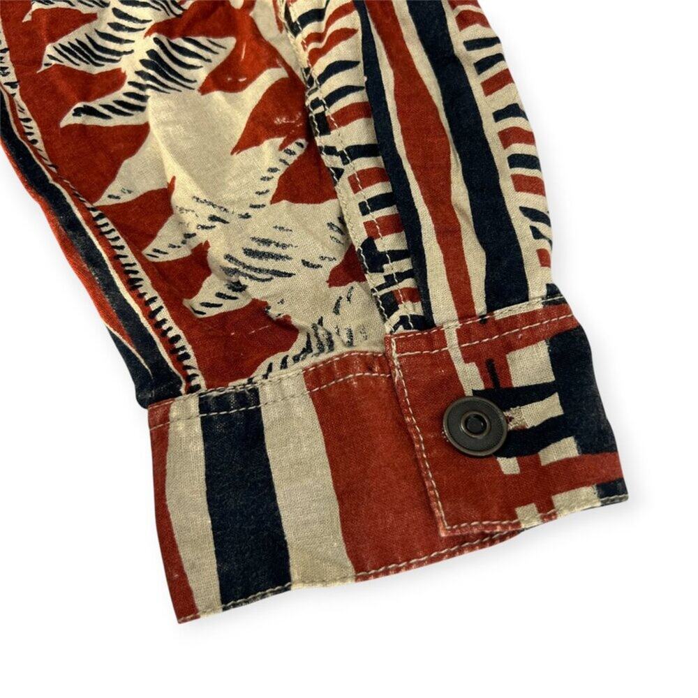 Free People Golden Nile Shirt Jacket SIZE L Aztec Multicolor Crop Shacket - Picture 12 of 15